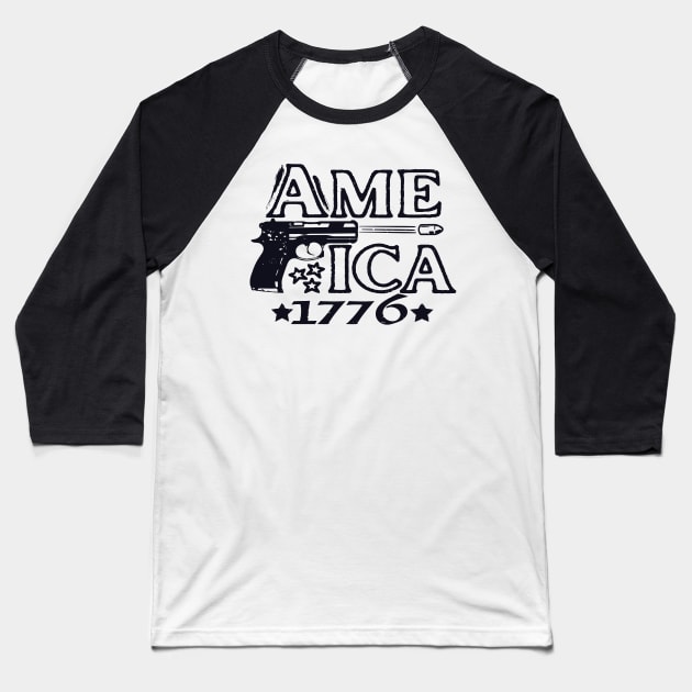 1776 America 2nd Amendment Baseball T-Shirt by Etopix